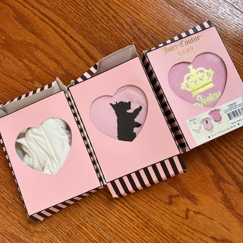 Juicy Couture Pink and Cream onesie Set